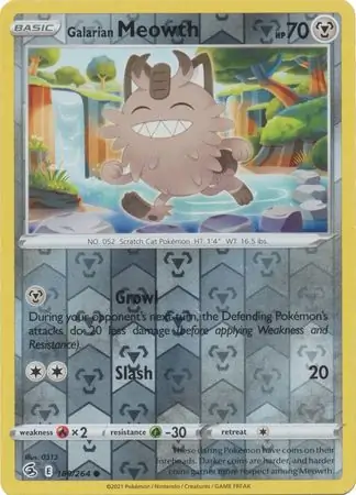 Galarian Meowth Reverse Holo 180 Normal