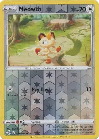 Meowth Reverse Holo 199 Normal