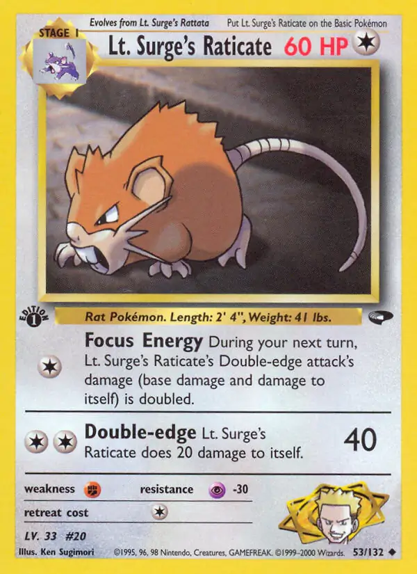 Lt. Surge's Raticate 53 Normal