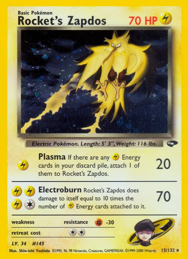 Rocket's Zapdos Holo 15 Normal