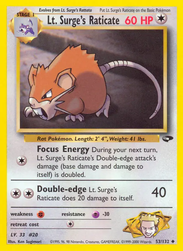 Lt. Surge's Raticate 53 Normal