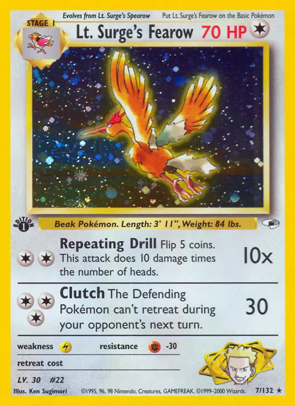Lt. Surge's Fearow Holo 7 Normal