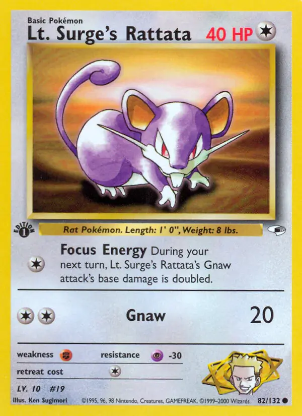 Lt. Surge's Rattata 82 Normal