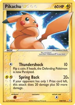 Pikachu Gold Star 104