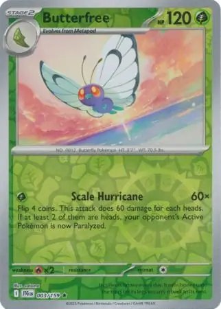 Butterfree Reverse Holo 003 Normal