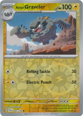 Alolan Graveler Reverse Holo 045 Normal