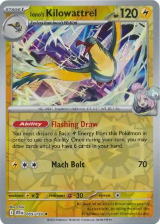 Iono's Kilowattrel Reverse Holo 055 Normal