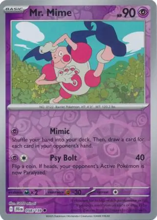 Mr. Mime Reverse Holo 058 Normal