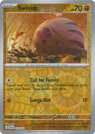 Swinub Reverse Holo 077 Normal