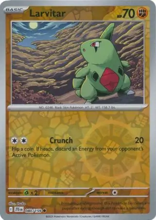 Larvitar Reverse Holo 080 Normal