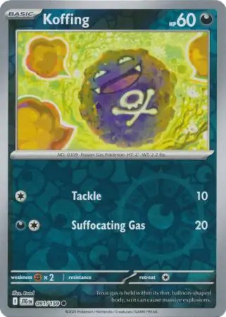 Koffing Reverse Holo 091 Normal