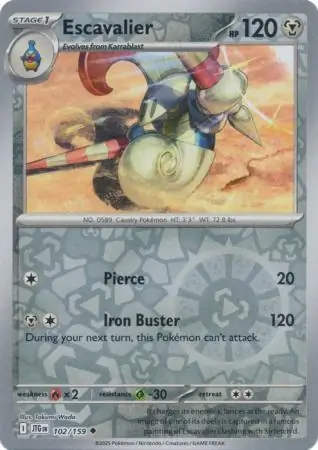 Escavalier Reverse Holo 102 Normal