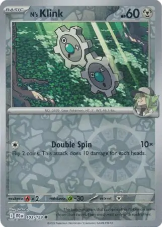 N's Klink Reverse Holo 103 Normal