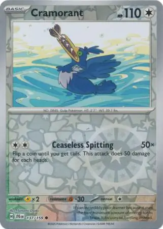 Cramorant Reverse Holo 137 Normal