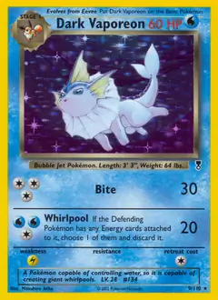Dark Vaporeon Holo 9 Normal