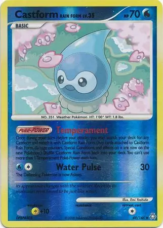 Castform Rain Form Reverse Holo 49 Normal