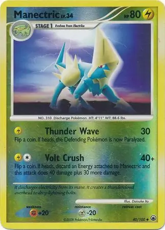 Manectric Reverse Holo 40 Normal