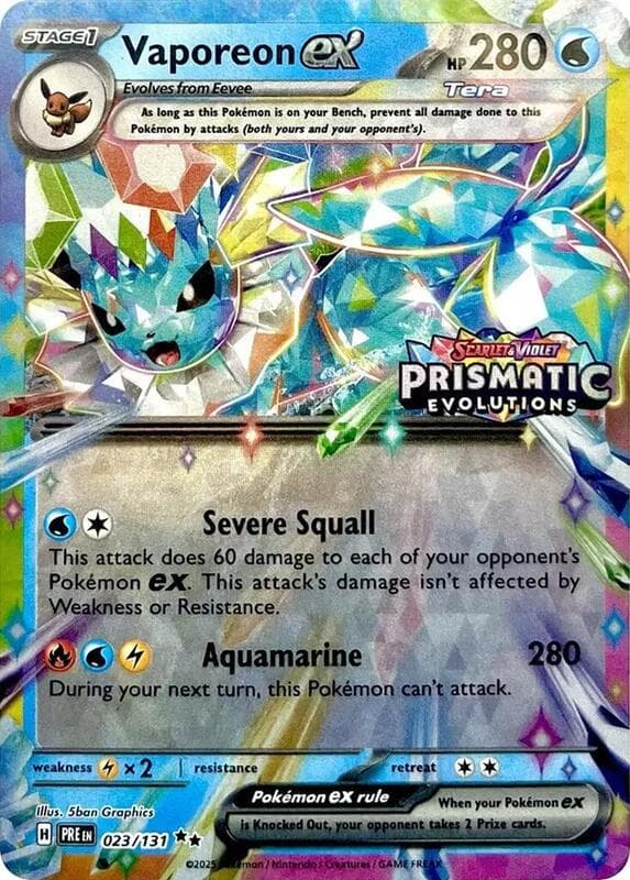 Vaporeon ex Prismatic Evolutions Stamp 023 Normal