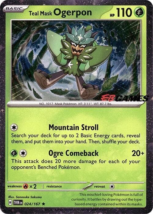 Teal Mask Ogerpon Cosmos Holo EB Games Exclusive 024 Normal