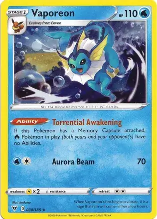 Vaporeon Cosmos Holo 030 Normal