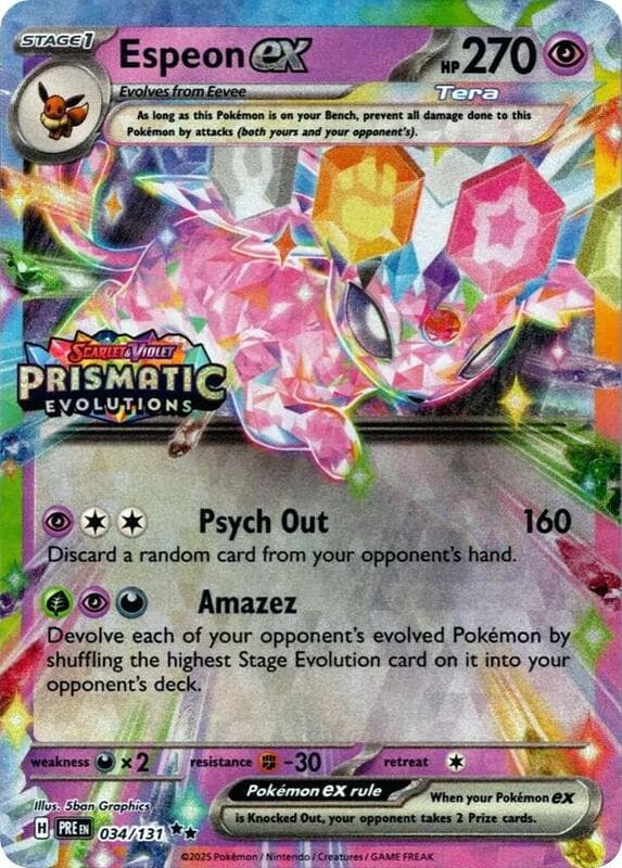 Espeon ex Prismatic Evolutions Stamp 034