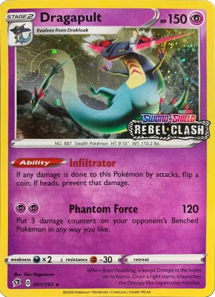 Dragapult Rebel Clash Stamped Promo 091 Normal