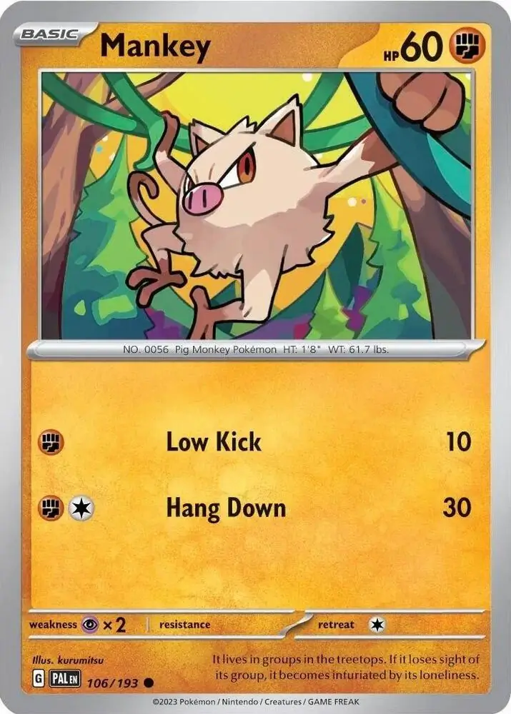 Mankey Cosmos Holo 106 Normal