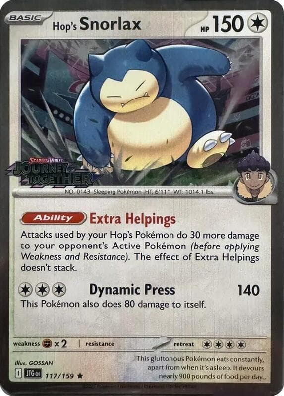 Hop's Snorlax Cosmos Holo 117