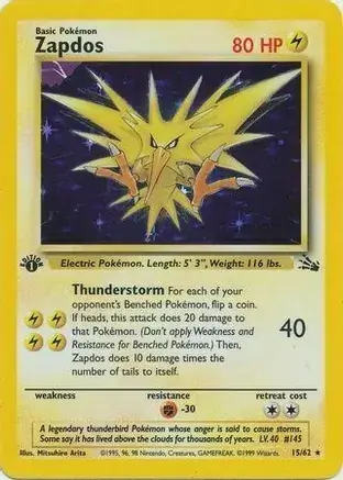 Zapdos Cosmos Holo 15 Normal