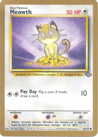 Meowth Gold Bordered Promo 56 Normal