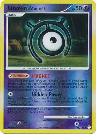 Unown M Reverse Holo 66 Normal