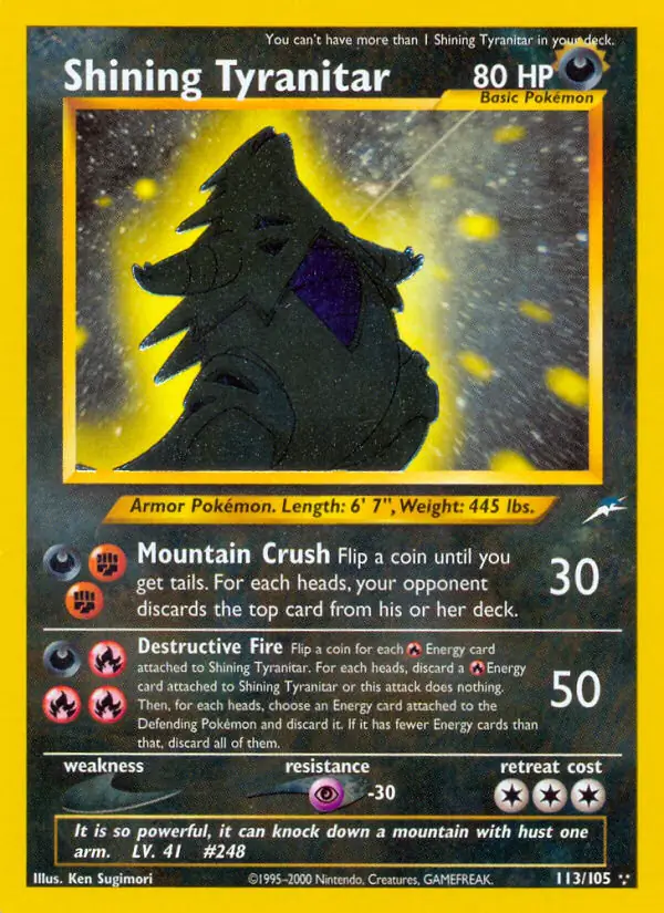 Shining Tyranitar Secret 113 Normal
