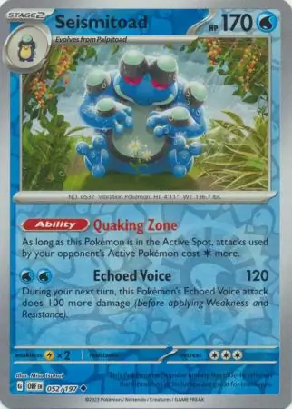 Seismitoad Reverse Holo 052