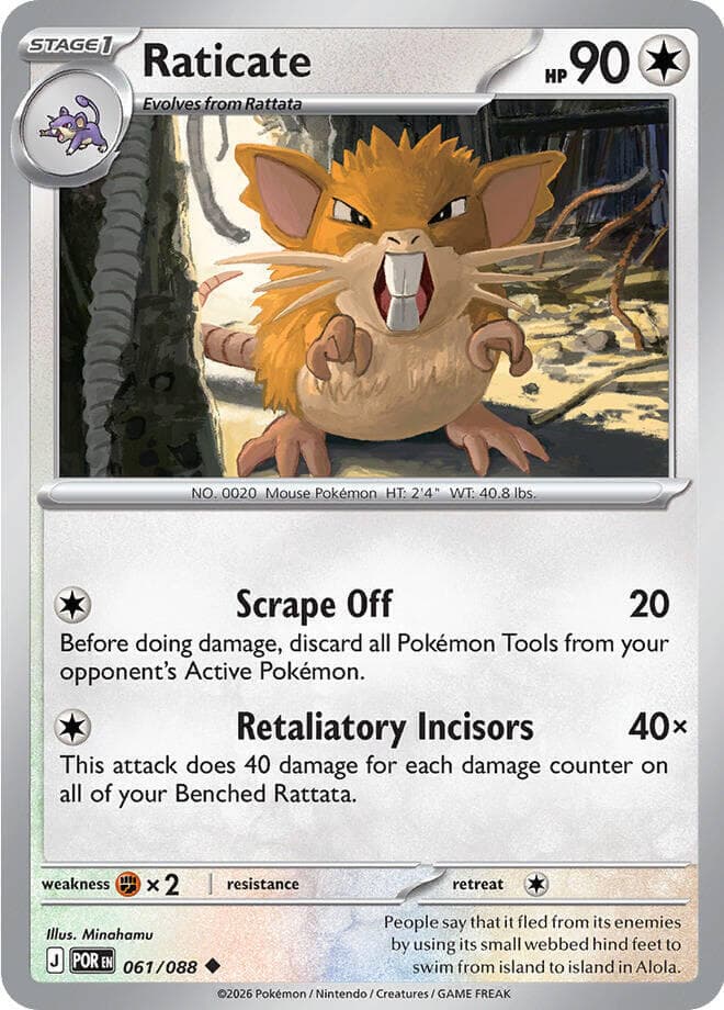 Raticate 61 Reverse holo