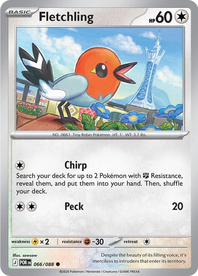 Fletchling 66 Reverse holo