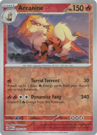 Arcanine Reverse Holo 059