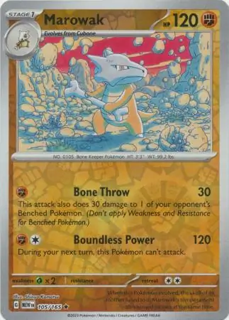 Marowak Reverse Holo 105