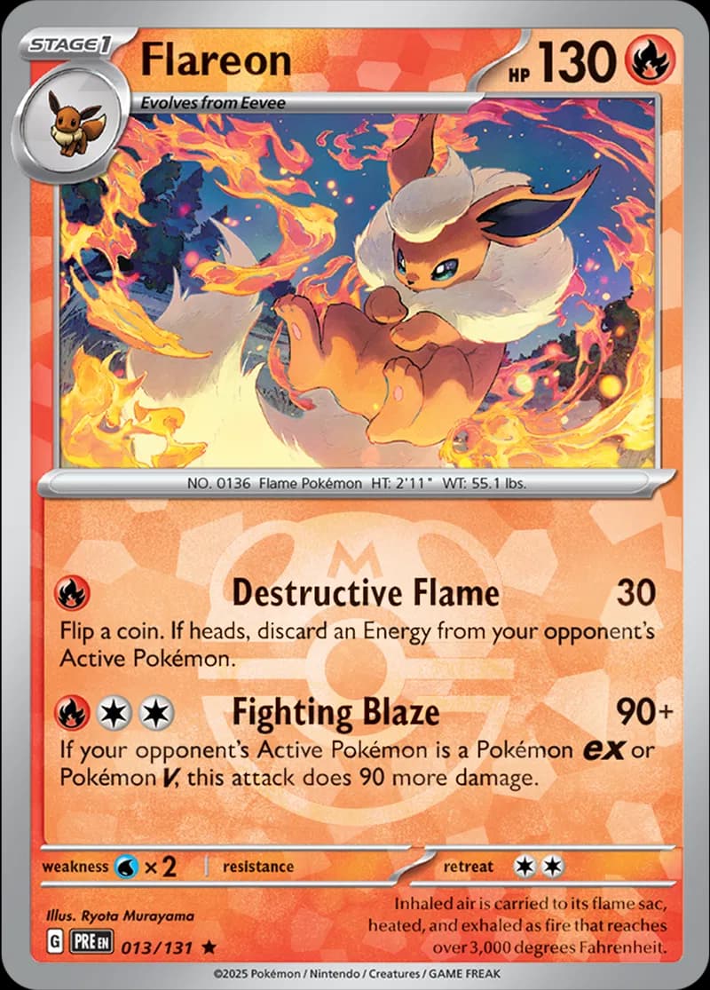 Flareon Master Ball Holo 13 Normal