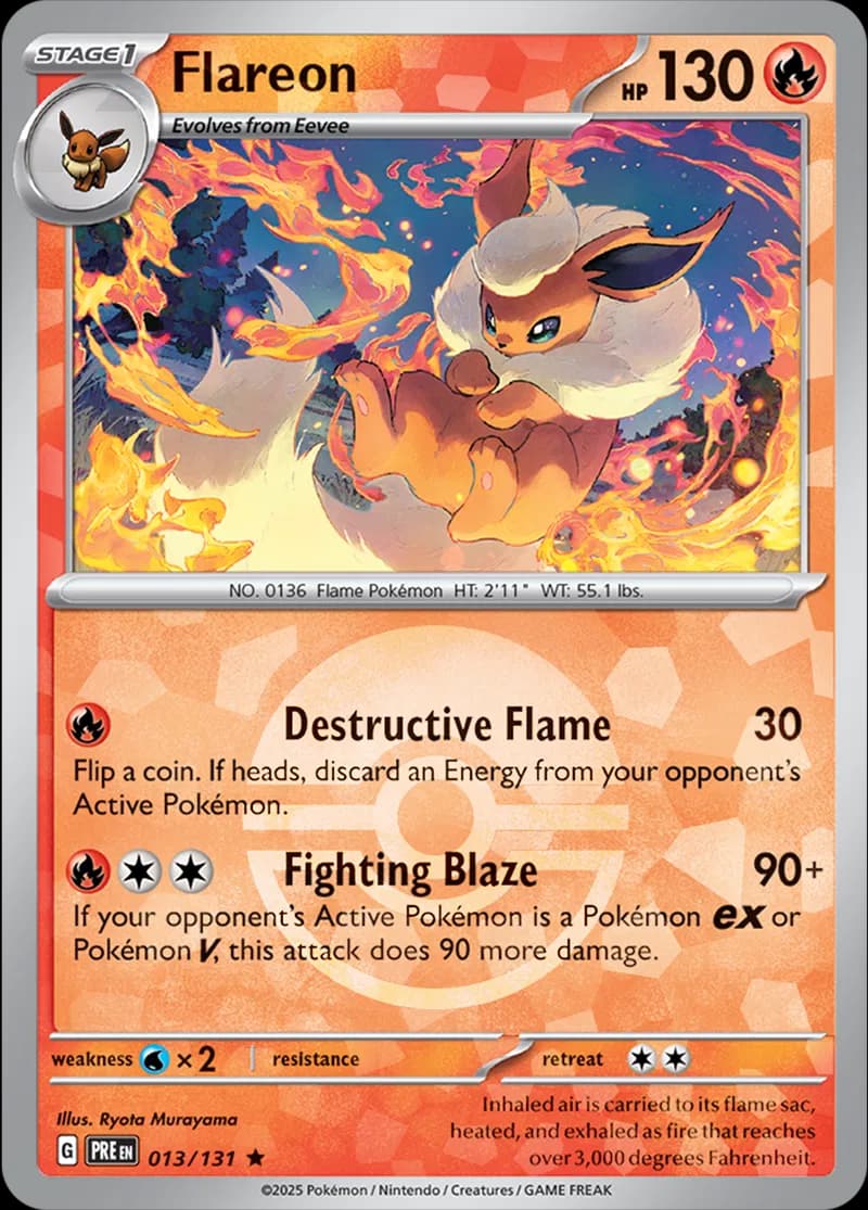 Flareon Poke ball Holo 13 Normal