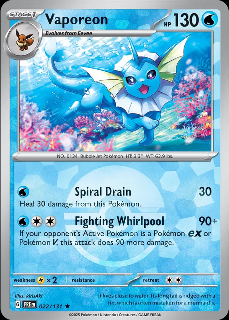 Vaporeon Poke ball Holo 22 Normal