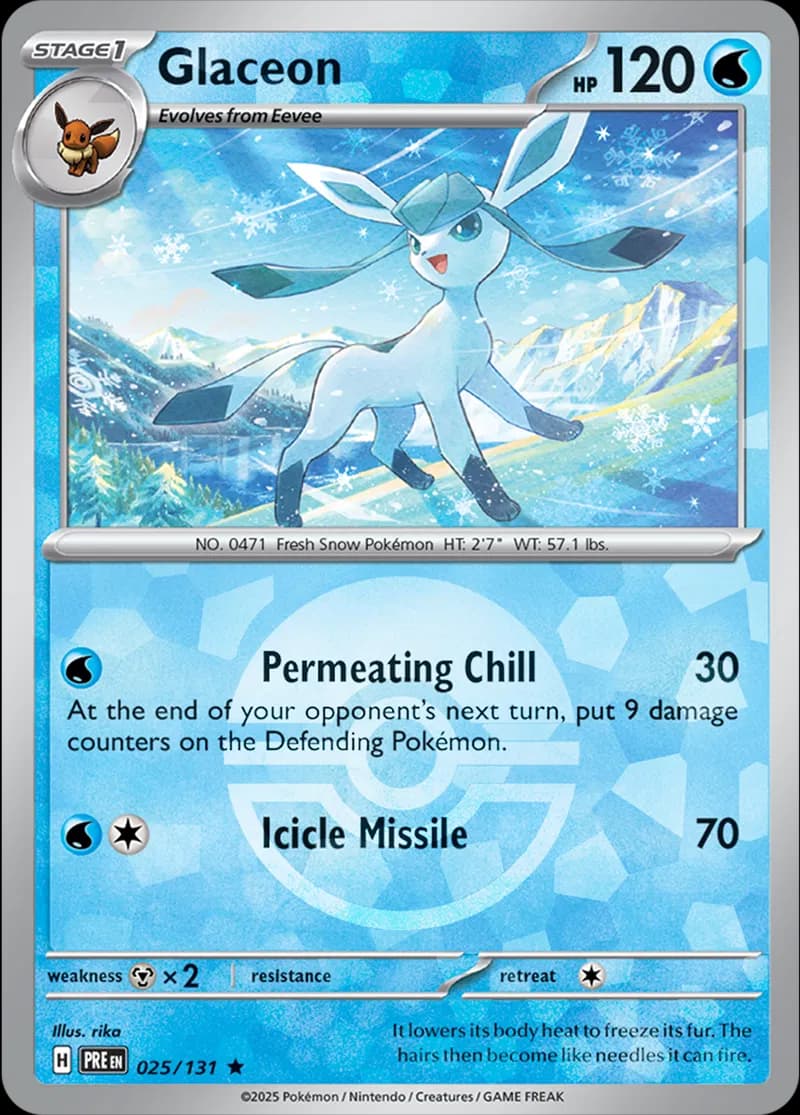 Glaceon Poke ball Holo 25