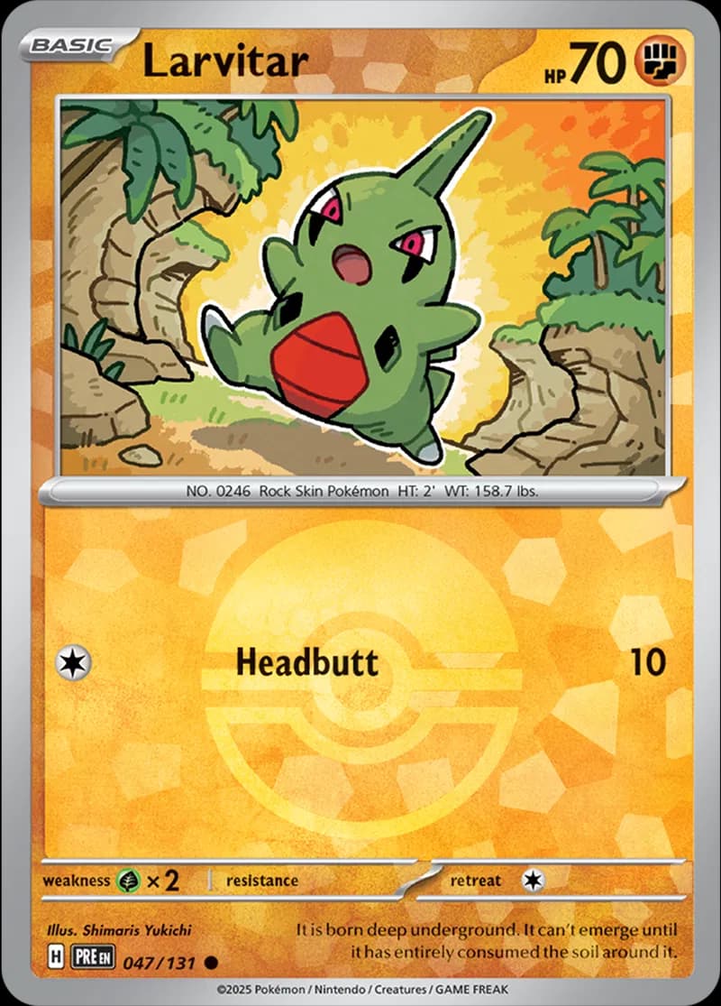 Larvitar Poke ball Holo 47 Normal