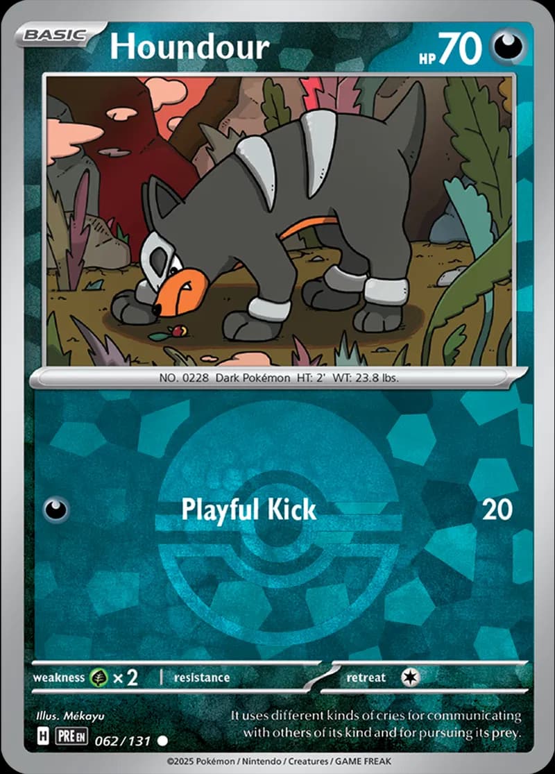 Houndour Poke ball Holo 62