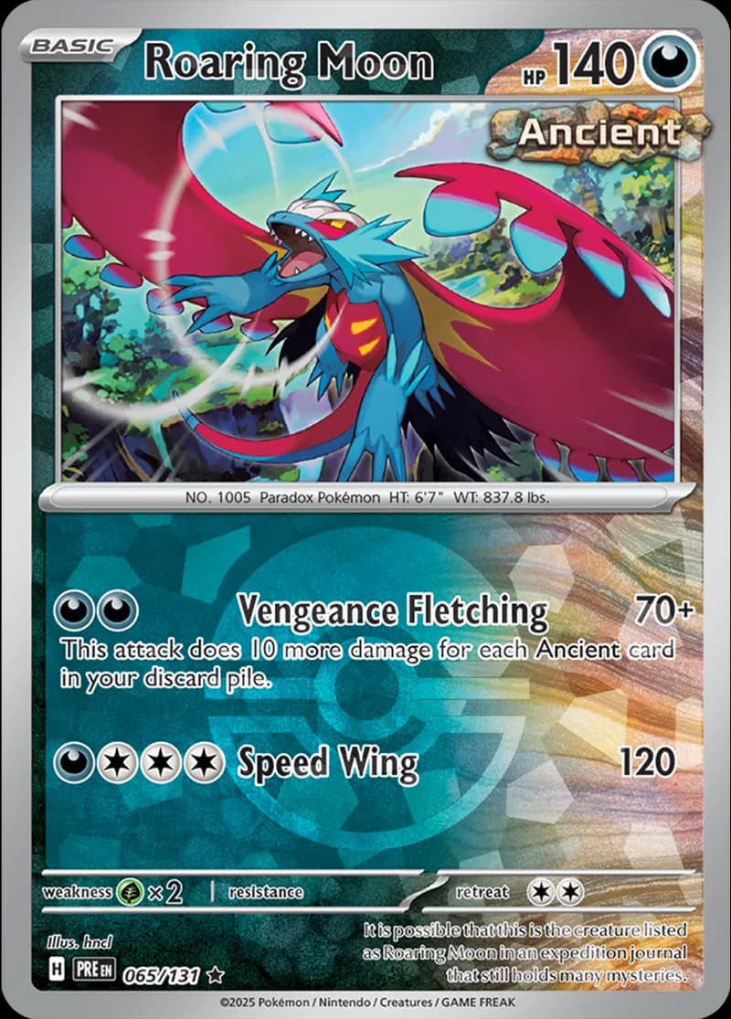 Roaring Moon Poke ball Holo 65 Normal