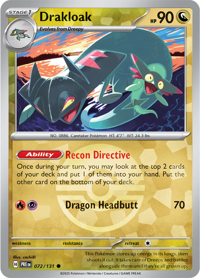 Drakloak Poke ball Holo 72
