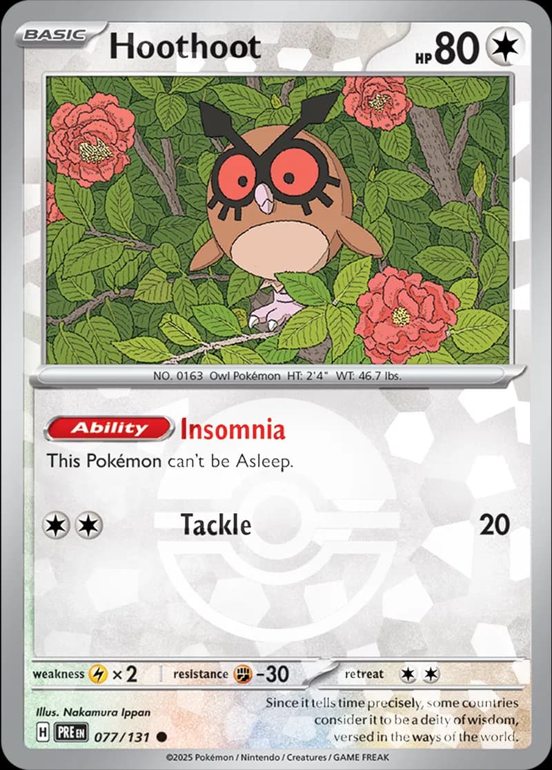 Hoothoot Poke ball Holo 77 Normal