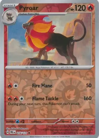 Pyroar Reverse Holo 016 Normal