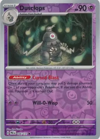 Dusclops Reverse Holo 036 Normal