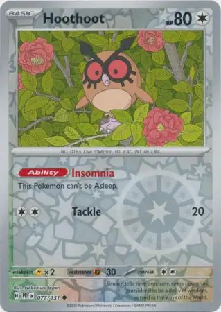 Hoothoot Reverse Holo 077 Normal