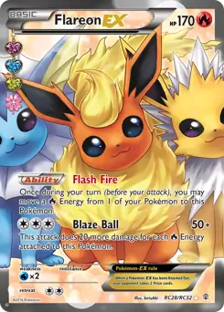 Full Art Flareon EX RC28 Normal